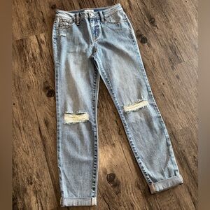 RSQ Dark and Light Blue Girlfriend Denim Jeans NWOT